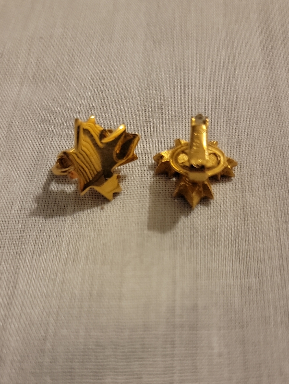 VINTAGE Crown Trifari Maple Leaf Clip-On Earrings